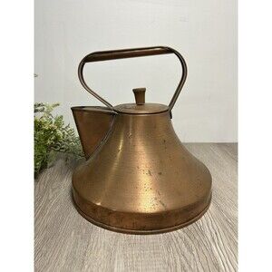 Vintage Copper Teapot Sailing Ship Captains Tea Kettle Coffee Pot Made In USA